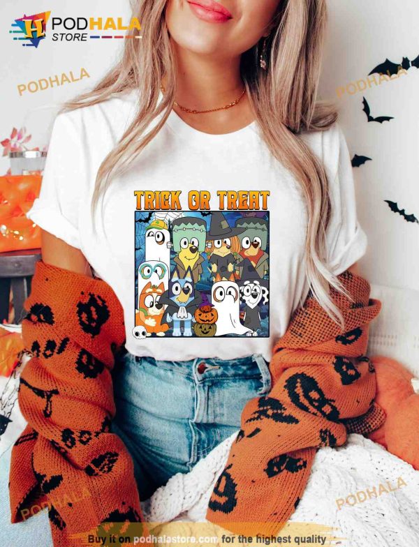 Trick or Treat Bluey Disney Shirt, Spooky Season Halloween Sweatshirt