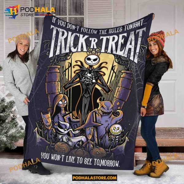 Trick or Treat Jack Skellington Halloween Blanket, Nightmare Before Christmas Quilt