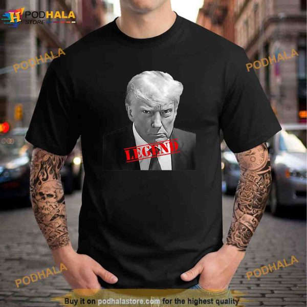 Trump Georgia Mug Shot Legend Not Guilty Stamp Shirt, Trending Gifts