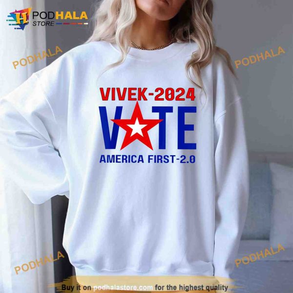 VOTE Vivek 2024 Presidential Campaign America First2.0 Vivek Shirt