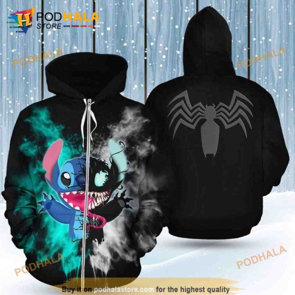 Venom Marvel Stitch 3D Hoodie Sweatshirt All Over Print