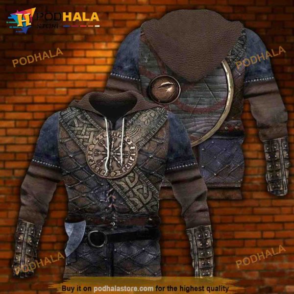 Vikings Armor 3D Hoodie For Men
