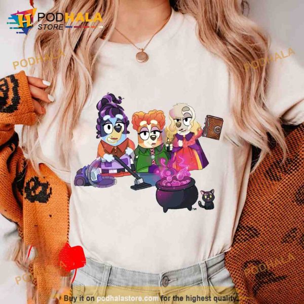 Vintage Bluey Hocus Pocus Halloween Shirt For Women Men Kids