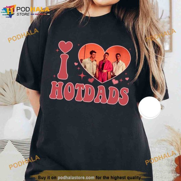 Vintage I Love Hot Dads Jonas Brothers Shirt, World Tour 2023 Jonas Brothers