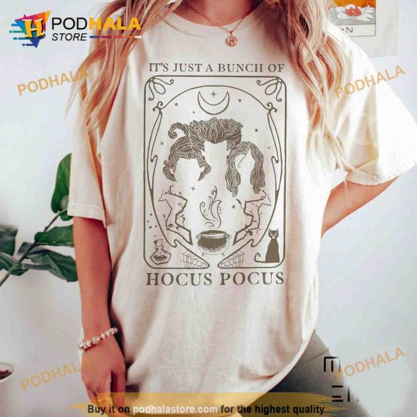 Vintage It’s Just A Bunch Of Hocus Pocus Tarot Card Disney Halloween Shirt