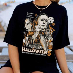 Vintage Michael Myers Halloween Shirt, Halloween 5 This Time They're Ready TShirt