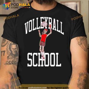 Volleyball school Nebraska skeleton Trending Shirt