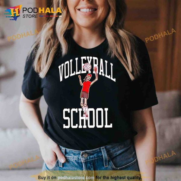 Volleyball school Nebraska skeleton Trending Shirt
