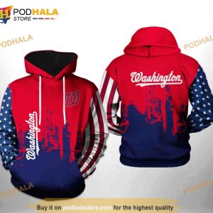 Washington Nationals Red Camo 3D Hoodie - T-shirts Low Price