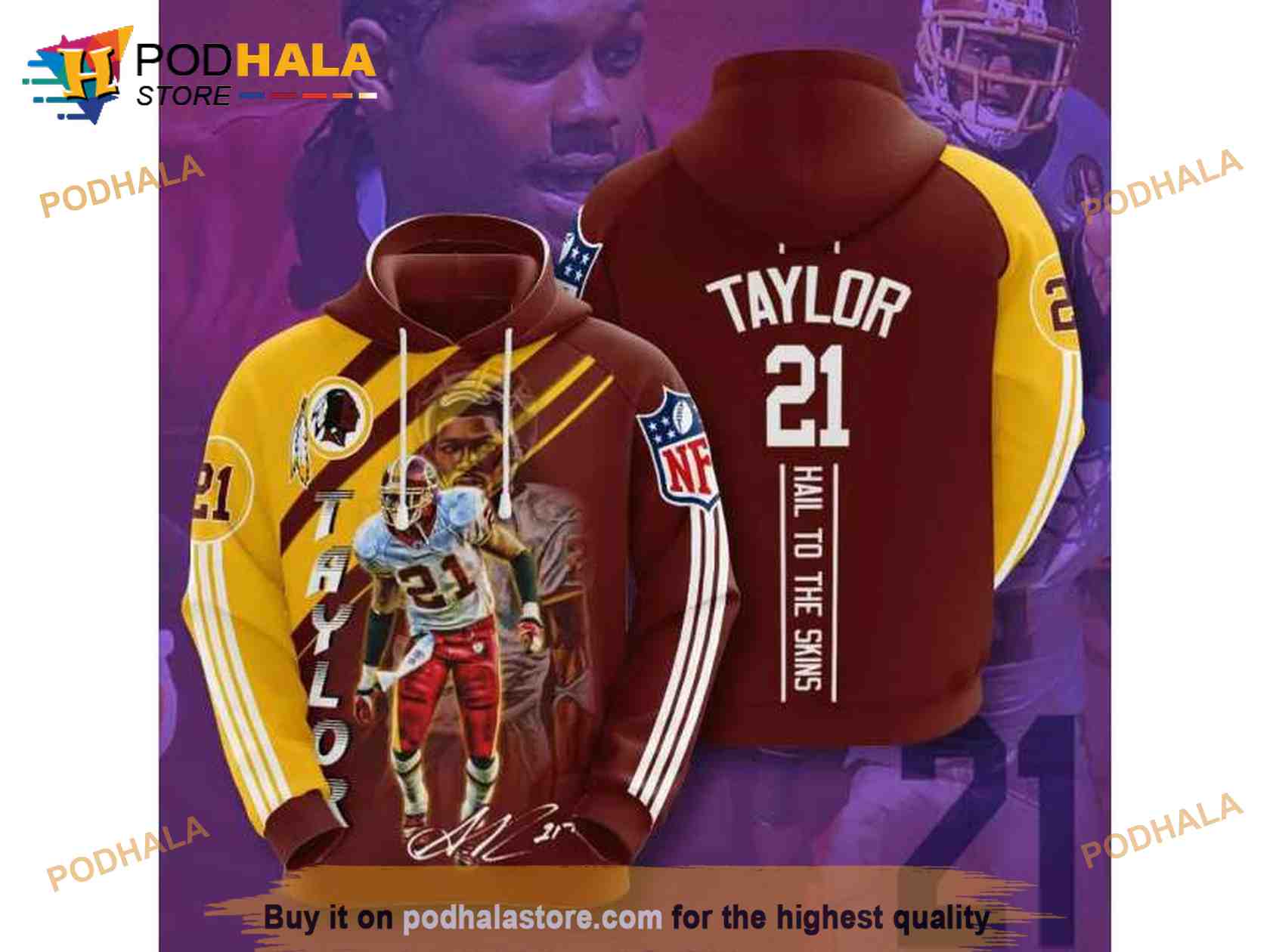 Washington Redskins Sean Taylor 21 NFL All Over Print 3D Hoodie - Bring  Your Ideas, Thoughts And Imaginations Into Reality Today
