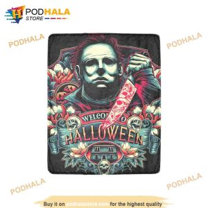 Welcome to Halloween Horror Movie Michael Myers Blanket Halloween Gift Ideas 2