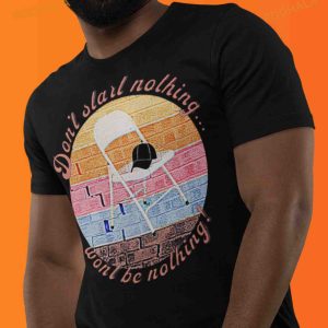 White Metal Folding Chair Dont Start Nothing Dont Get Nothing Alabama Fight Tee 2