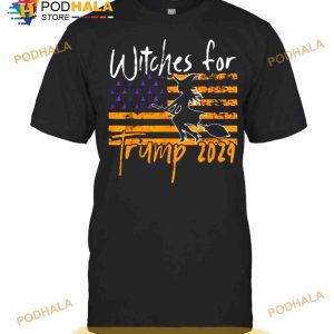 Witches For Trump 2024 Halloween American Flag Shirt