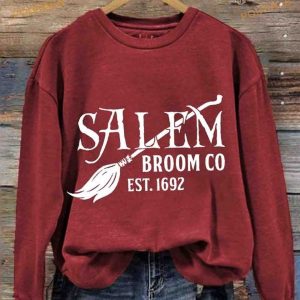Women's Halloween Salem Broom Co EST.1692 Sweatshirt, Witch Party Shirt