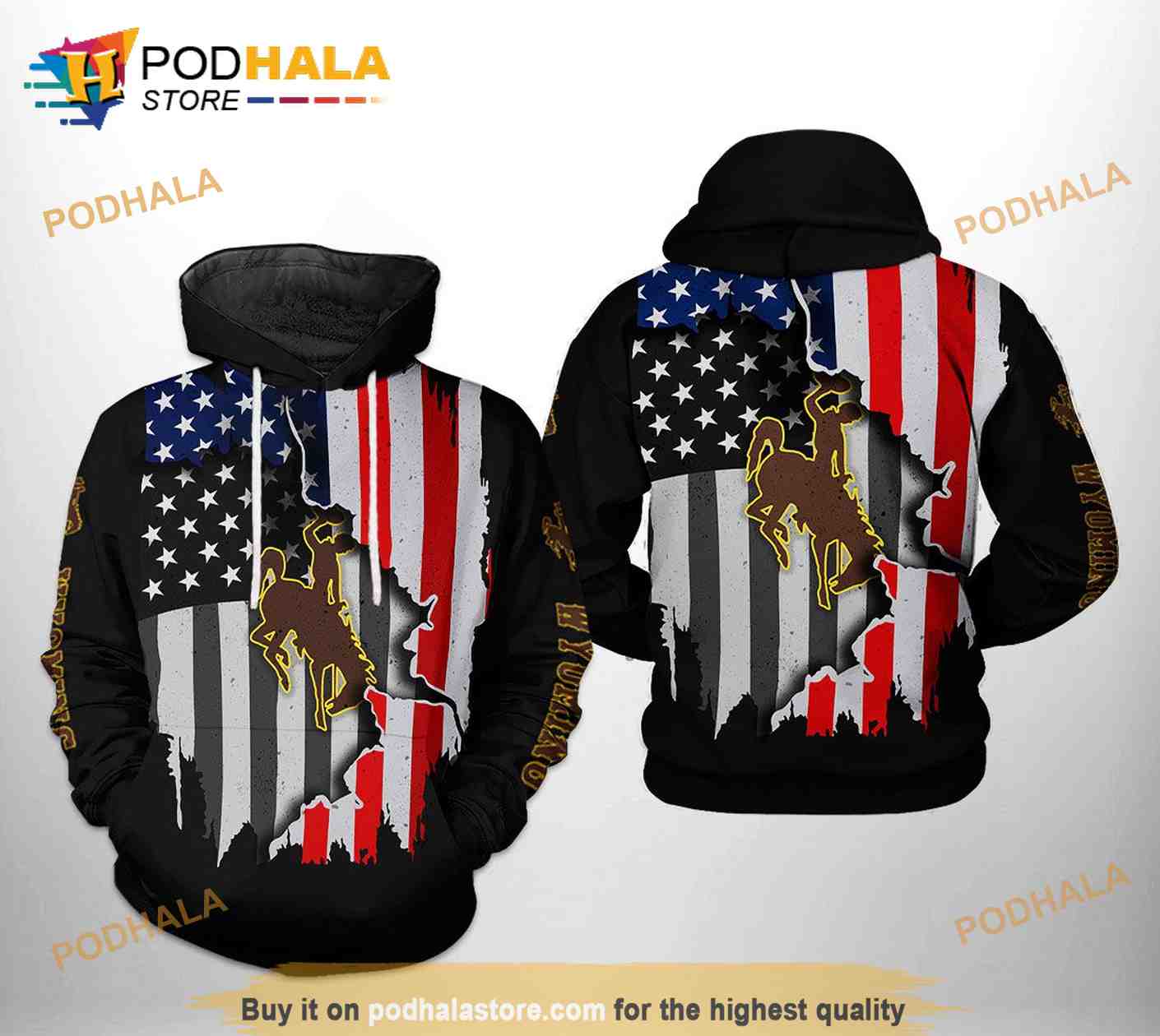 Wyoming Cowboys NCAA US Flag 3D Hoodie Sweatshirt Wyoming Cowboys NCAA US Flag 3D Hoodie Sweatshirt