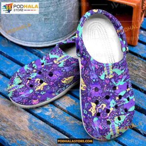 Anime Pokemon Ghost Seamless Inspired Crocs Clog Shoes, Adults Kids Halloween Crocs