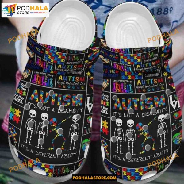 Autism Skeleton Accept Understand Loves Autism Warriors Halloween Crocs