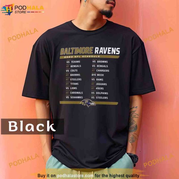 Baltimore Ravens 2023 NFL Schedule Comfort Colors Shirt