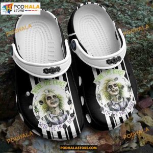Beetlejuice Halloween Classic Clogs Crocs Shoes, Adults Kids Halloween Crocs