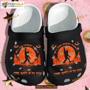 Bigfoot Hallowen Night On A Dark Desert Highway Cool Wind In My Hair Halloween Crocs