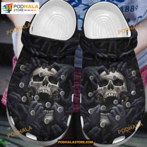 Black Skull Death Black Hand 3D Printed Adults Kids Halloween Crocs