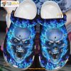 Blue Fire Skull Halloween Inspiration Adults Kids Halloween Crocs