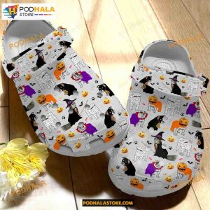 Bulldog Halloween Crocs Classic Clogs Shoes, Adults Kids Halloween Crocs