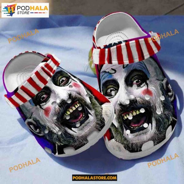 Captain Clown Face Clogs Crocs Shoes Halloween, Adults Kids Halloween Crocs