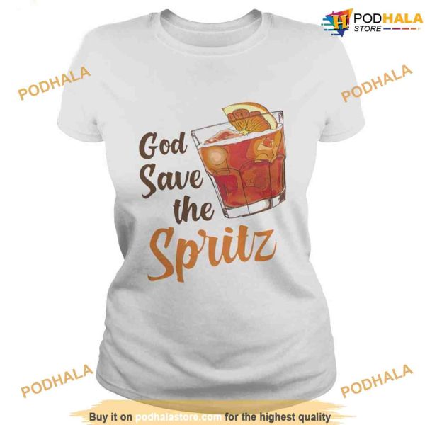 Cocktail God Save The Spritz T Shirt, CocktailGod Tee For Women Men