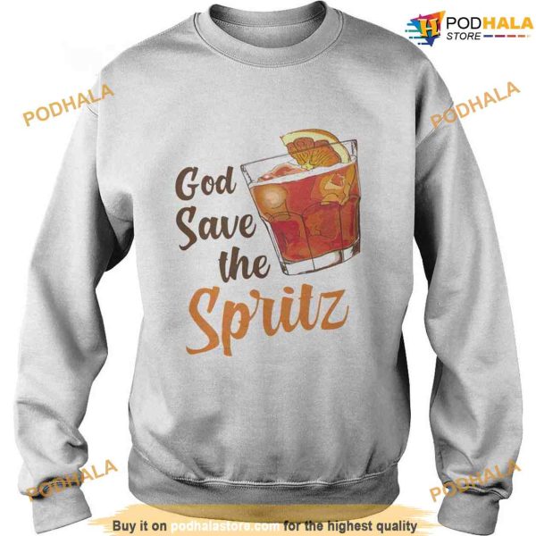 Cocktail God Save The Spritz T Shirt, CocktailGod Tee For Women Men