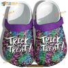 Creepy Tie Dye Trick Or Treat Shoes Clogs Spider Adults Kids Halloween Crocs