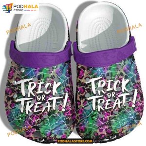 Creepy Tie Dye Trick Or Treat Shoes Clogs Spider Adults Kids Halloween Crocs