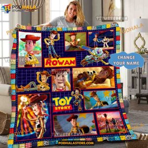 Custom Baby Name Toy Story Blanket, Toy Story Fleece Blanket