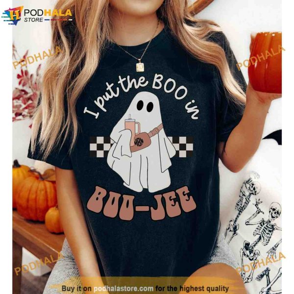 Custom Ghost Spooky Season Comfort Colors Shirt, Gift for Her Spooky Vibes Tee