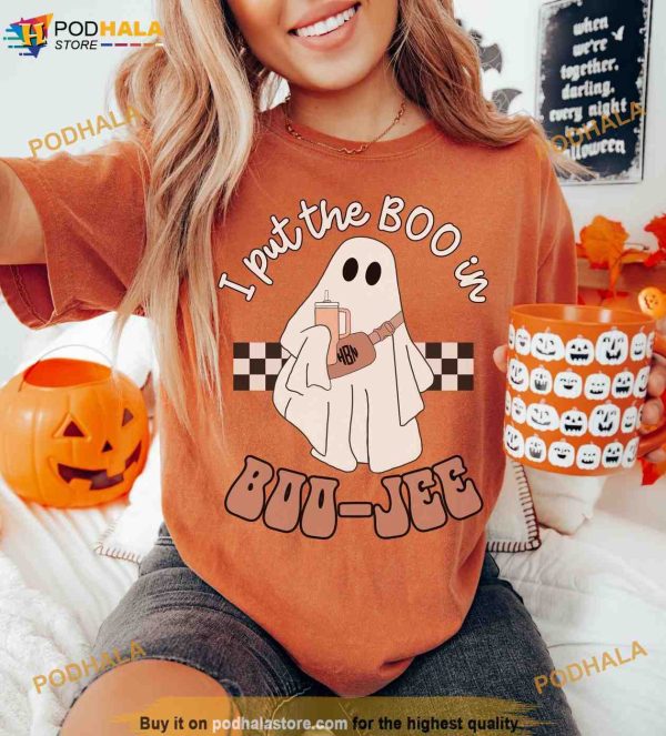 Custom Ghost Spooky Season Comfort Colors Shirt, Gift for Her Spooky Vibes Tee