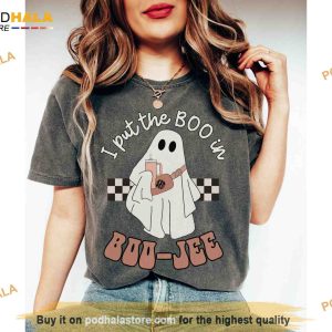 Custom Ghost Spooky Season Comfort Colors Shirt Gift for Her Spooky Vibes Tee 3
