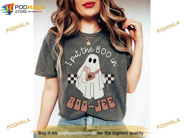 Custom Ghost Spooky Season Comfort Colors Shirt, Gift for Her Spooky Vibes Tee