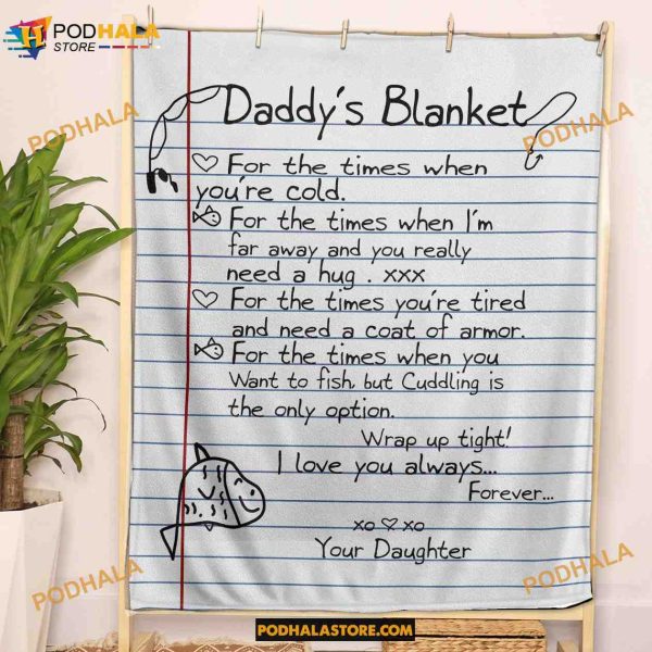 Custom Handwriting Blanket, Letter Blanket For Daddy Gift