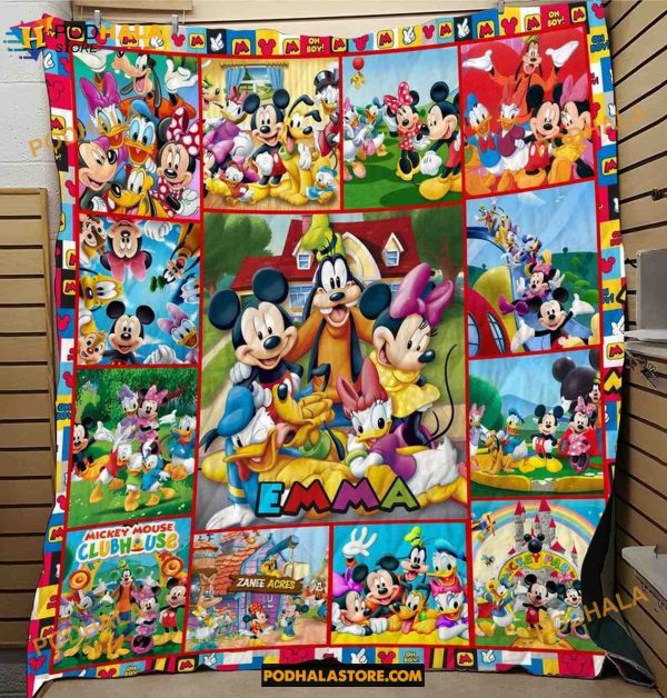 Custom Mickey And Friends Fleece Blanket, Minnie Mickey Mouse Gifts, Disney Baby Blanket
