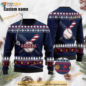 Custom Name Baseball Players Funny Ugly Sweater
