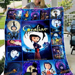 Custom Name Coraline Blanket, Gifts For Disney Lovers