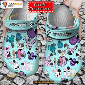 Custom Name Creepy Cute Spooky Easter Clog Shoes Easter Halloween Crocs