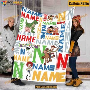 Custom Name Disney Character Toy Story Fleece Blanket, Gifts For Disney Lovers