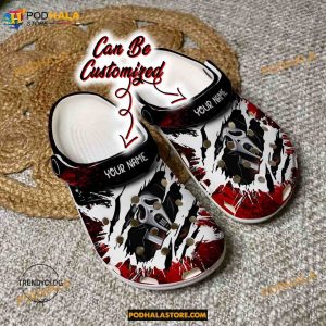 Custom Name Ghostface Halloween Characters Funny Clog Shoes, Halloween Crocs