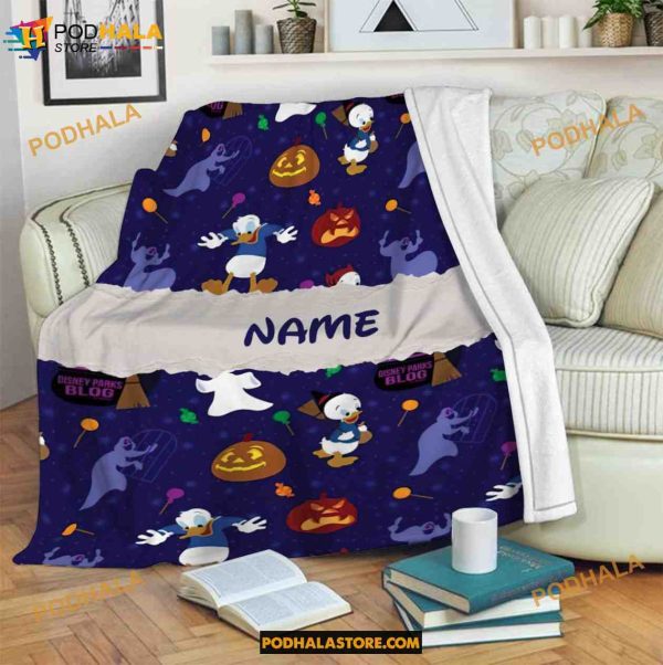 Custom Name Halloween Donald Blanket, Ghost Halloween Blanket