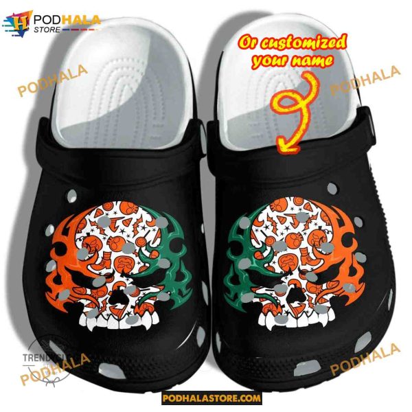 Custom Name Halloween Irish Skull Funny Clog Shoes, Halloween Crocs