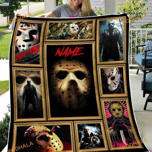 Custom Name Halloween Movies Friday The 13th Fleece Blanket