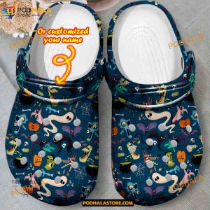 Custom Name Halloween Pattern Theme Funny Clog Shoes, Halloween Crocs