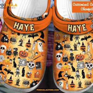 Custom Name Halloween Things Pumpkin Funny Clog Shoes, Halloween Crocs