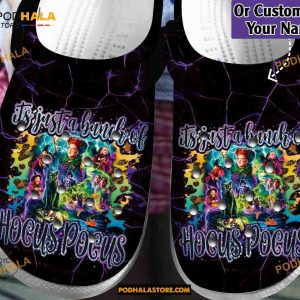 Custom Name Hocus Pocus Just A Bunch Funny Clog Shoes, Halloween Crocs